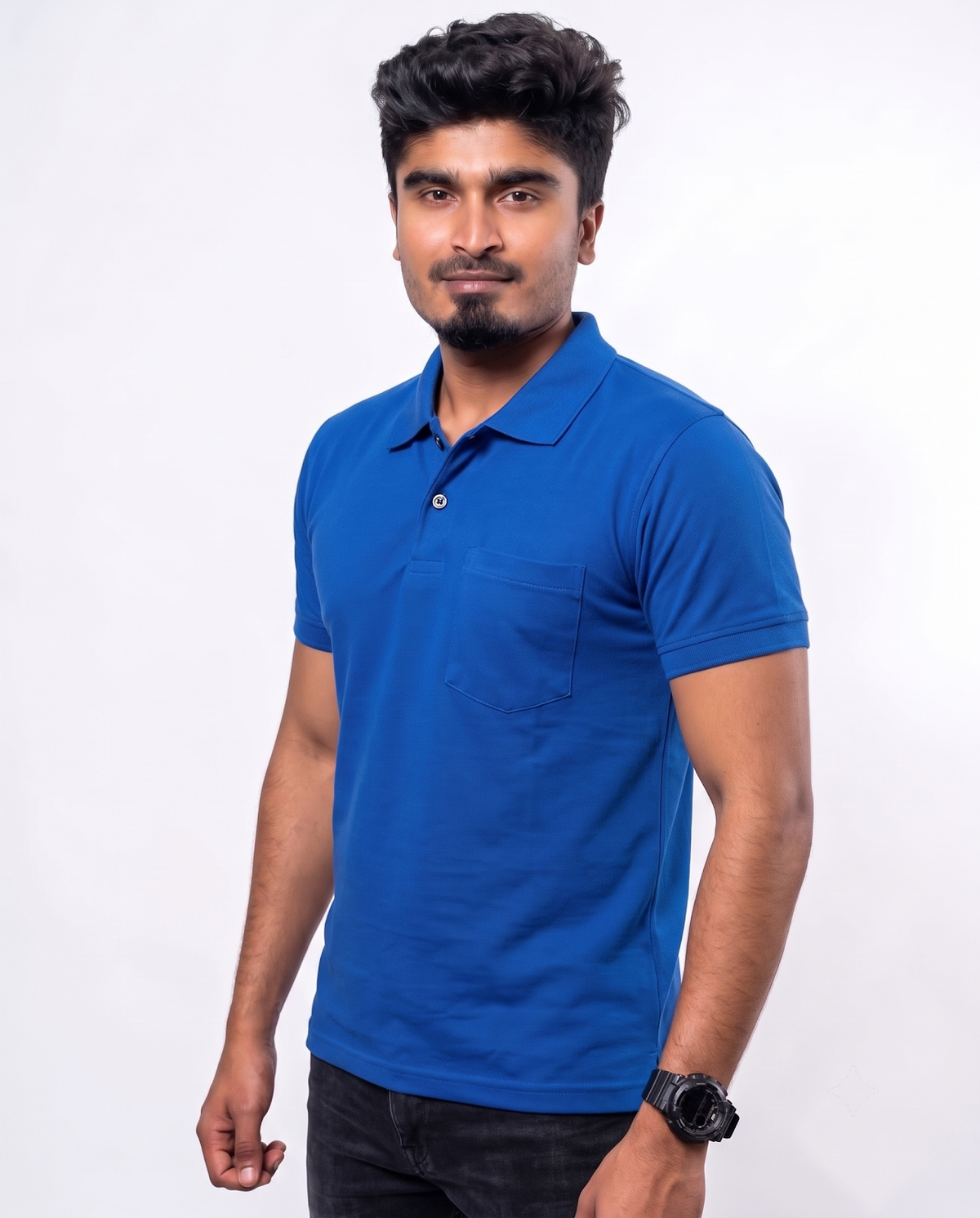 PL001 Royal Blue 100% Cotton Polo T-Shirt