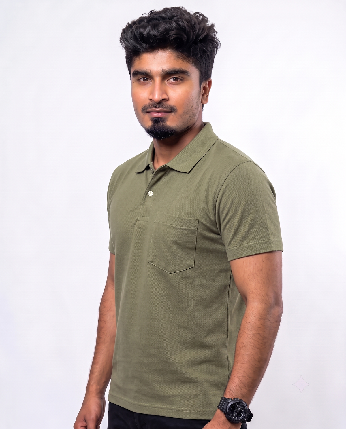 PL003 Olive Green 100% Cotton Polo T-Shirt