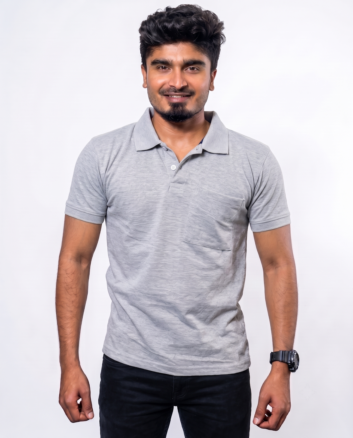 PL005 Charcoal Grey 100% Cotton Polo T-Shirt