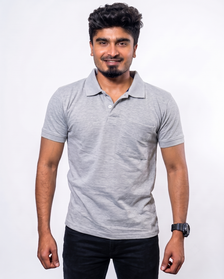 PL005 Charcoal Grey 100% Cotton Polo T-Shirt
