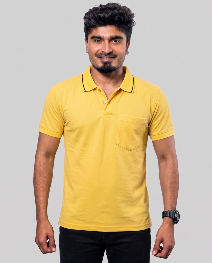 PL017 Dark Yellow 100% Cotton Polo T-Shirt