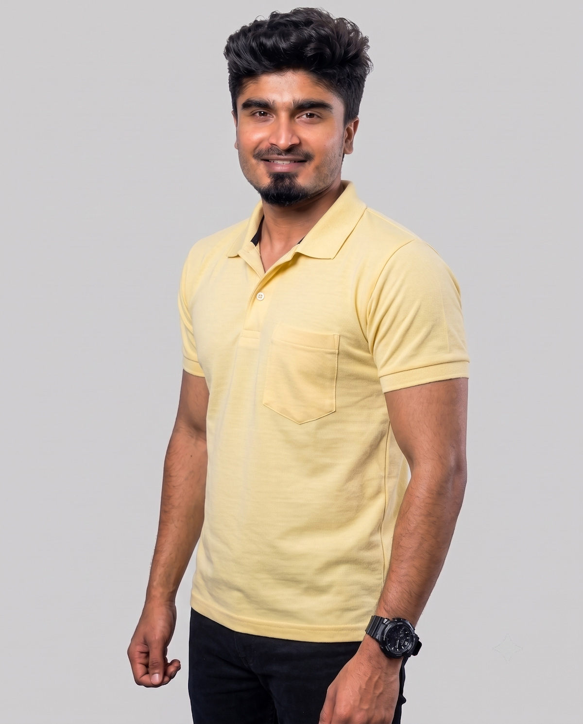 PL016 Pale Yellow 100% Cotton Polo T-Shirt