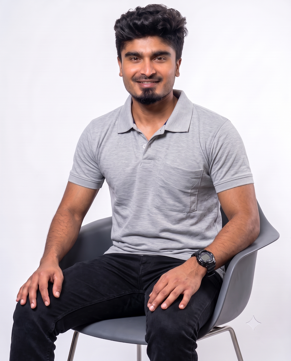 PL005 Charcoal Grey 100% Cotton Polo T-Shirt