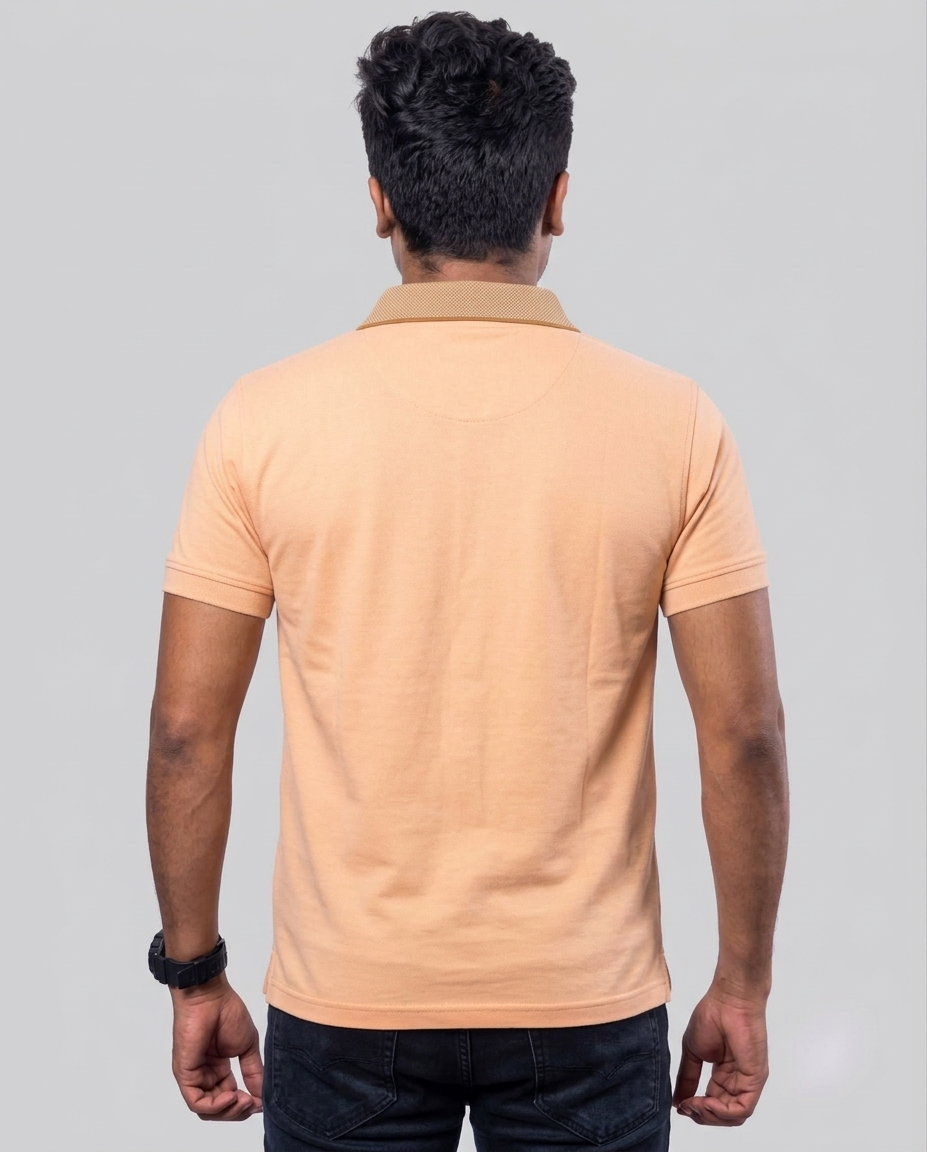 PL023 Peach 100% Cotton Polo T-Shirt