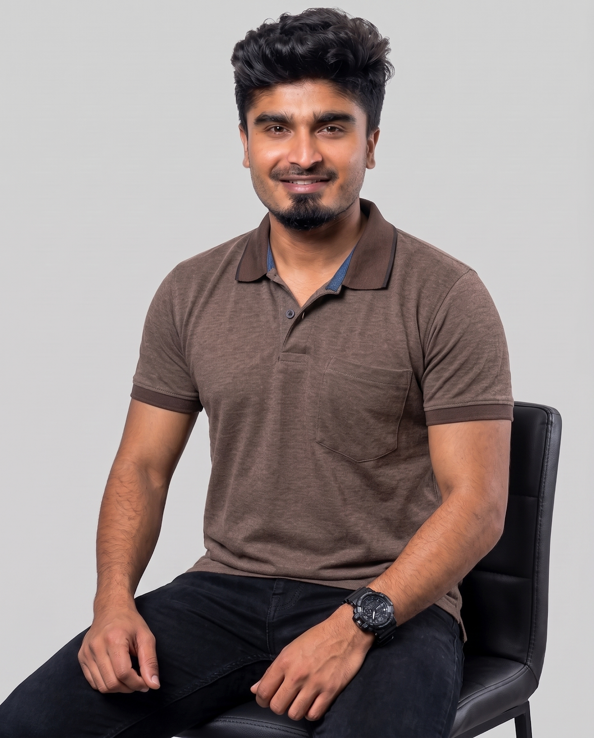 PL022 Brown 100% Cotton Polo T-Shirt
