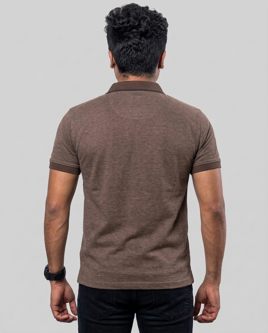 PL022 Brown 100% Cotton Polo T-Shirt