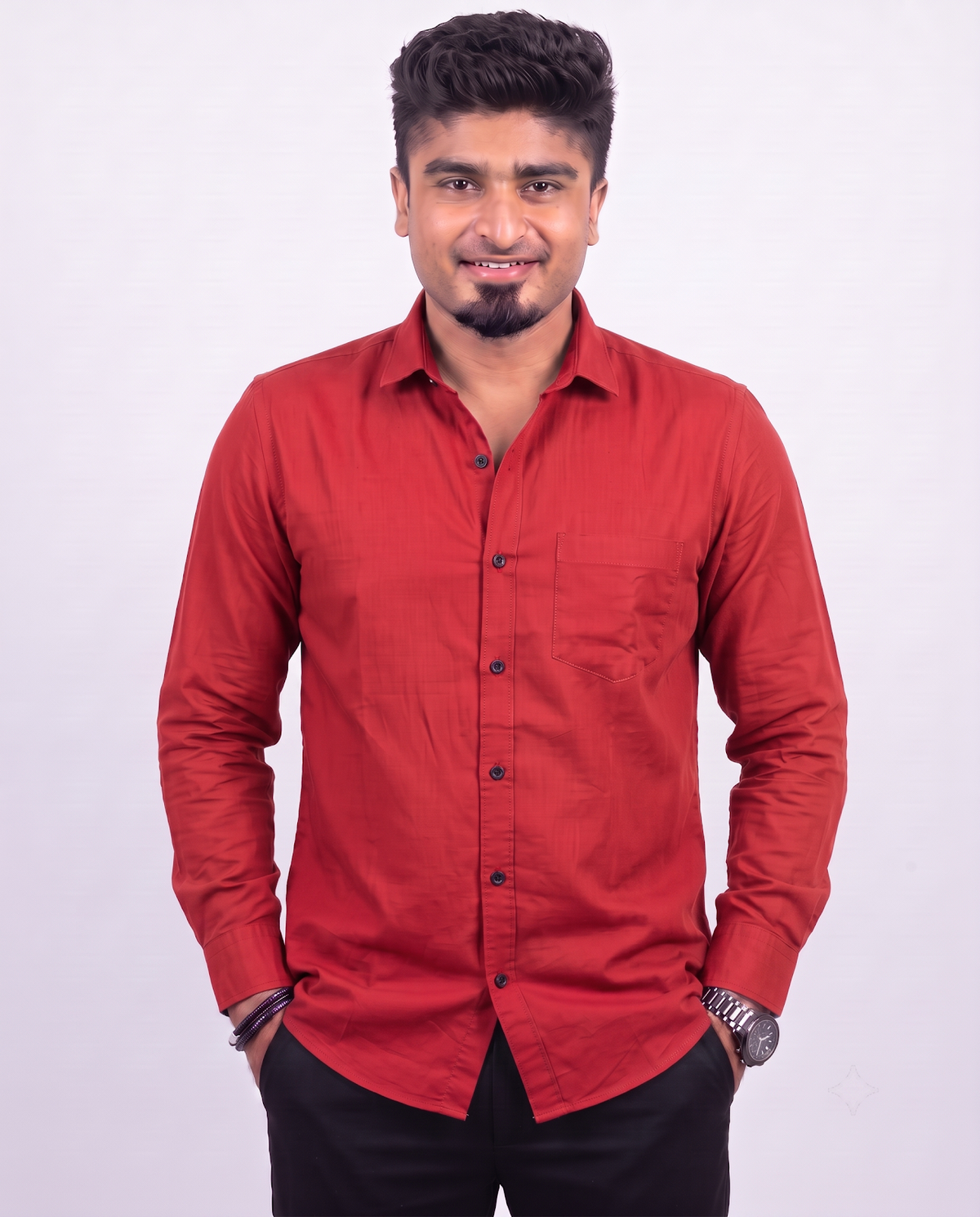 Crimson Red Full Sleeve Shirt