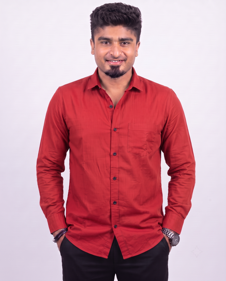 Crimson Red Full Sleeve Shirt