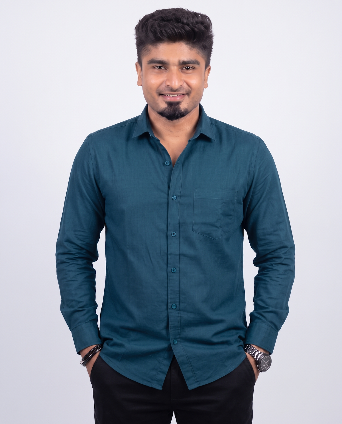Midnight Teal Full Sleeve Shirt