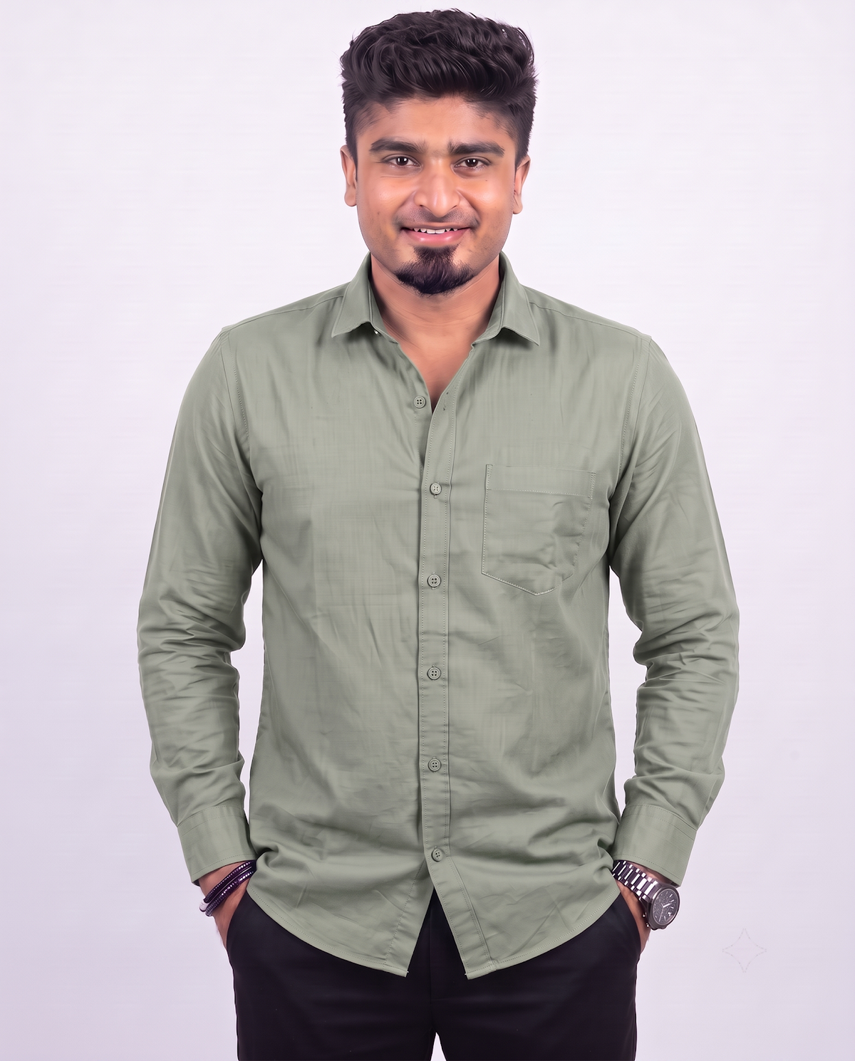 Sage Green Full Sleeve Shirt