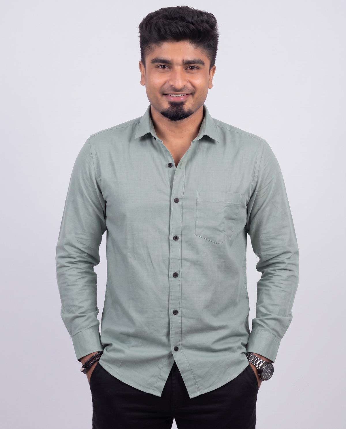 Sage Silver Full Sleeve Shirt