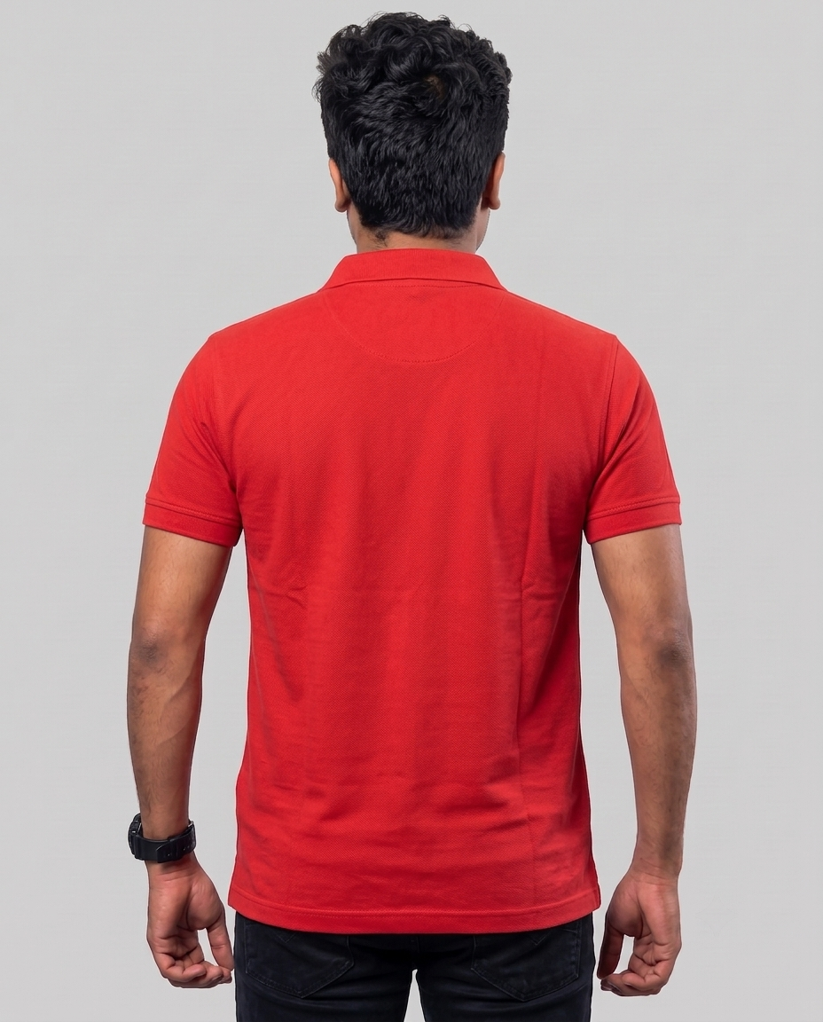 PL012 Dark Red 100% Cotton Polo T-Shirt