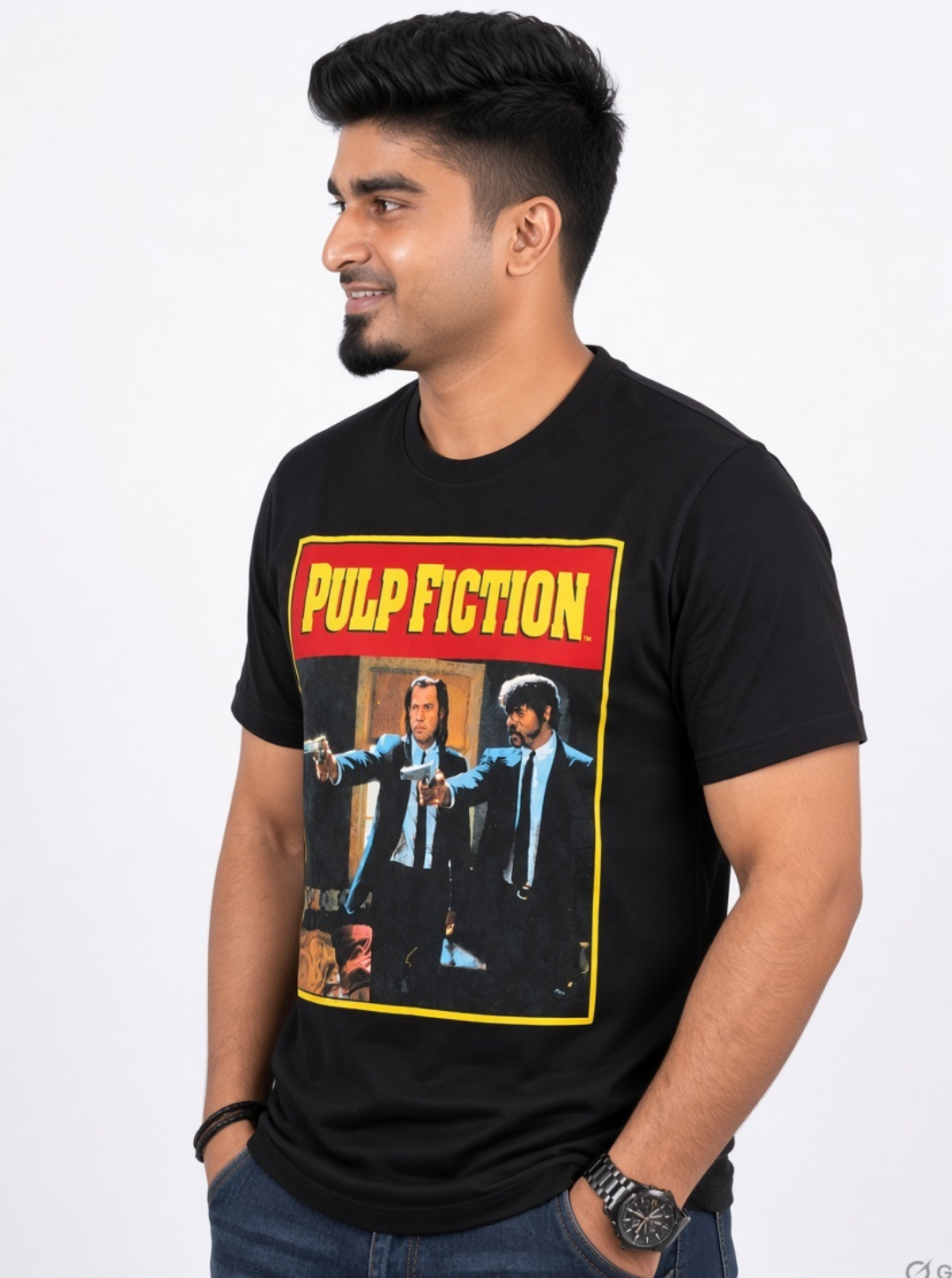 RHS36 Pulp Fiction Round Neck Half Sleeve
