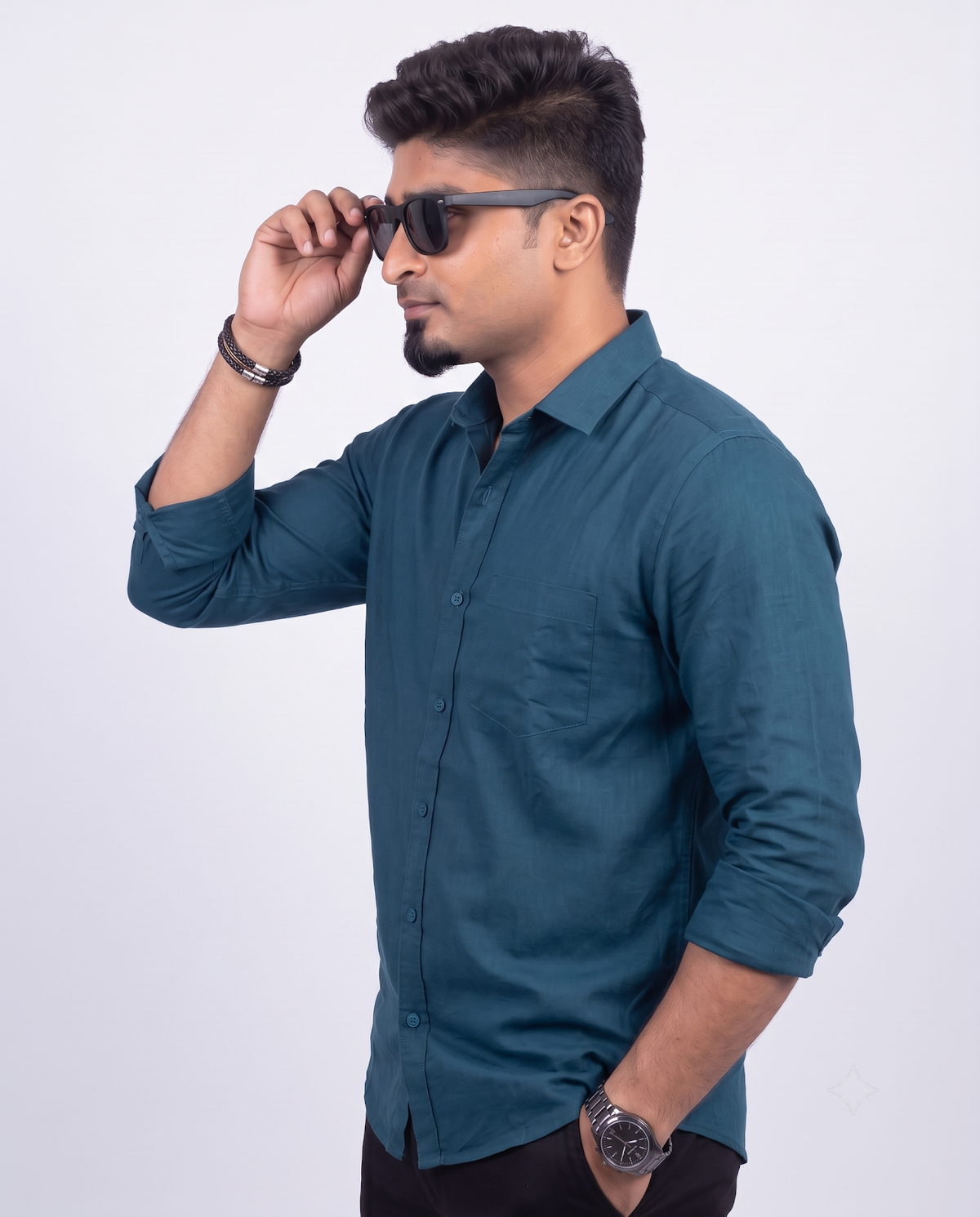 Midnight Teal Full Sleeve Shirt