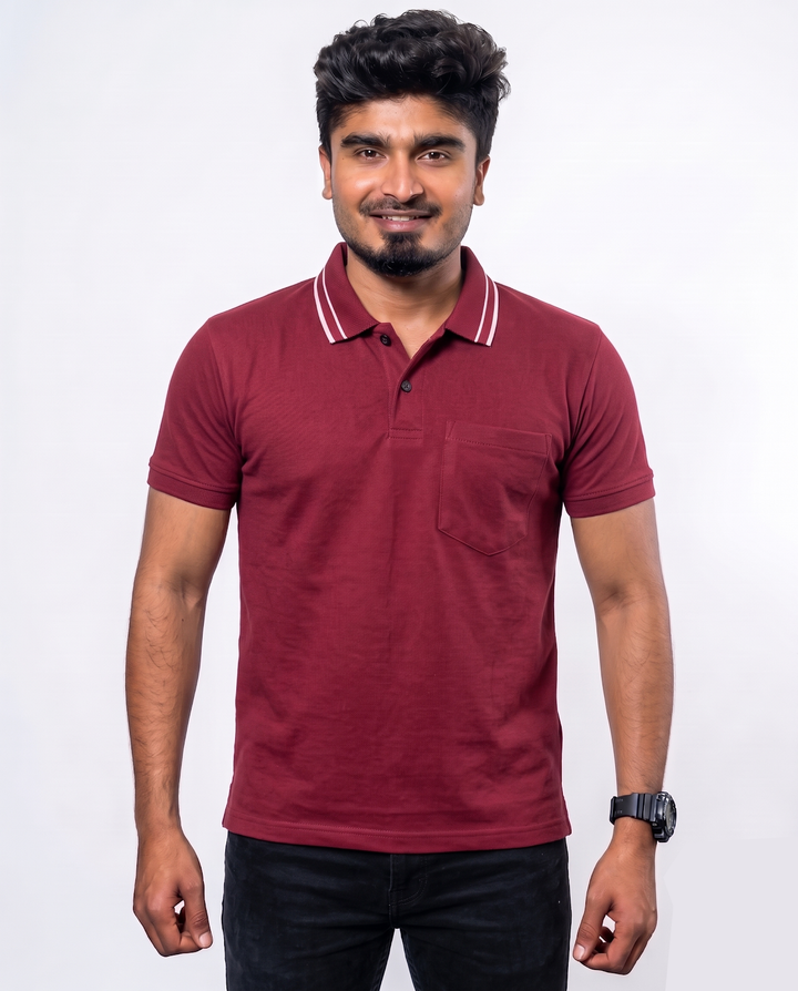 PL021 Cherry Red 100% Cotton Polo T-Shirt