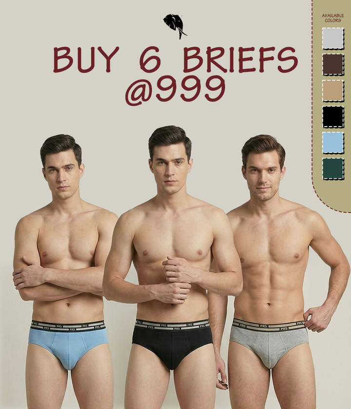 Men Brief – Buy 6 @ 999 Combo – ( 6 unique Shades)