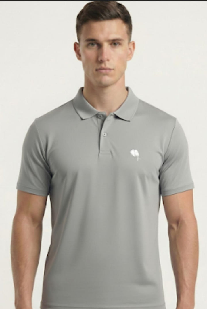 PR3 SS 007 B || Lite Grey || 100% Cotton Polo T-Shirt