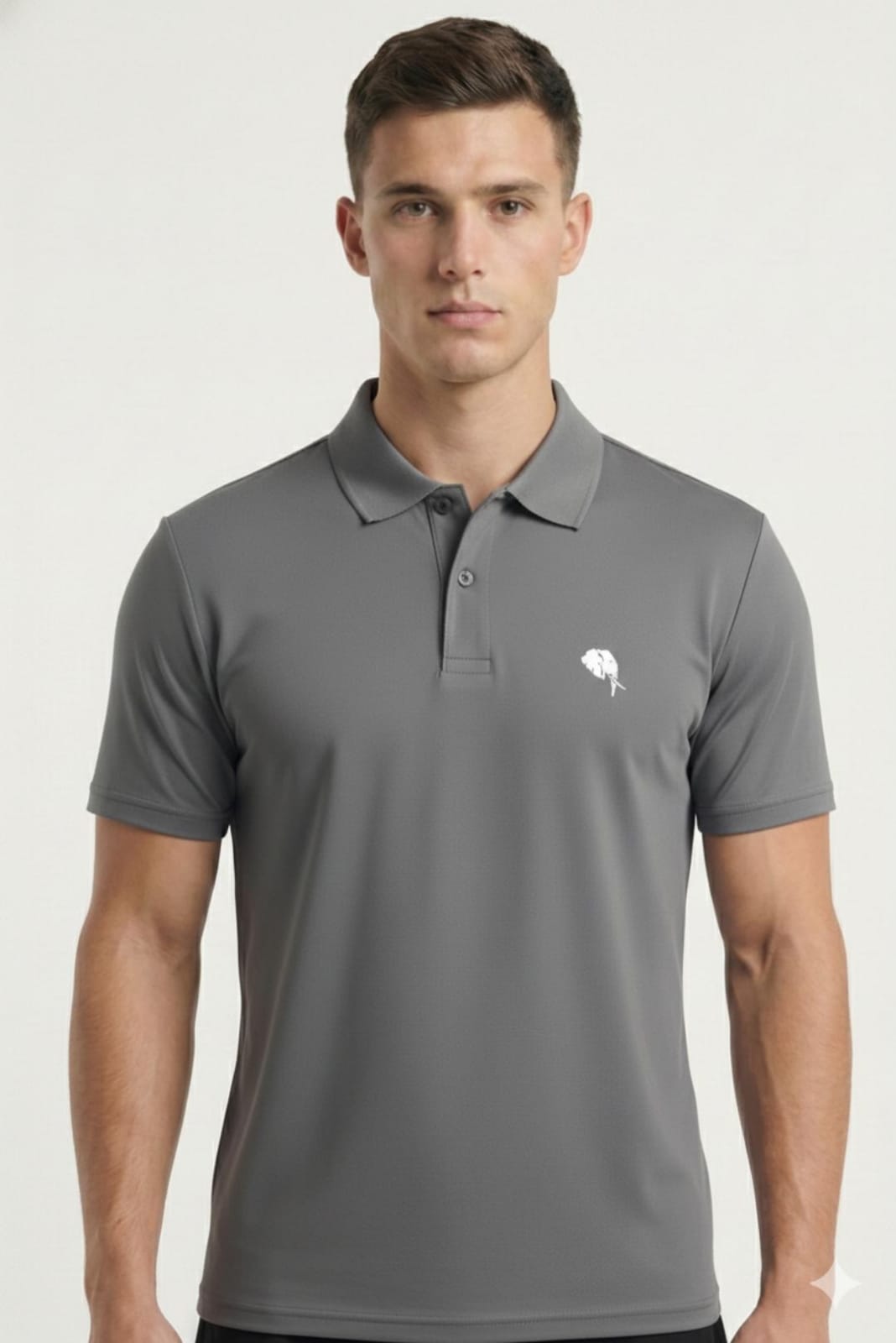 PR3 SS 007 B || Dark Grey || 100% Cotton Polo T-Shirt