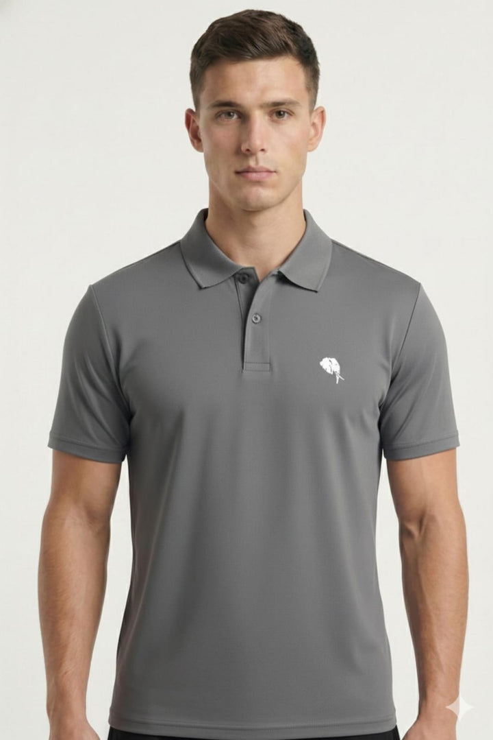 PR3 SS 007 B || Dark Grey || 100% Cotton Polo T-Shirt