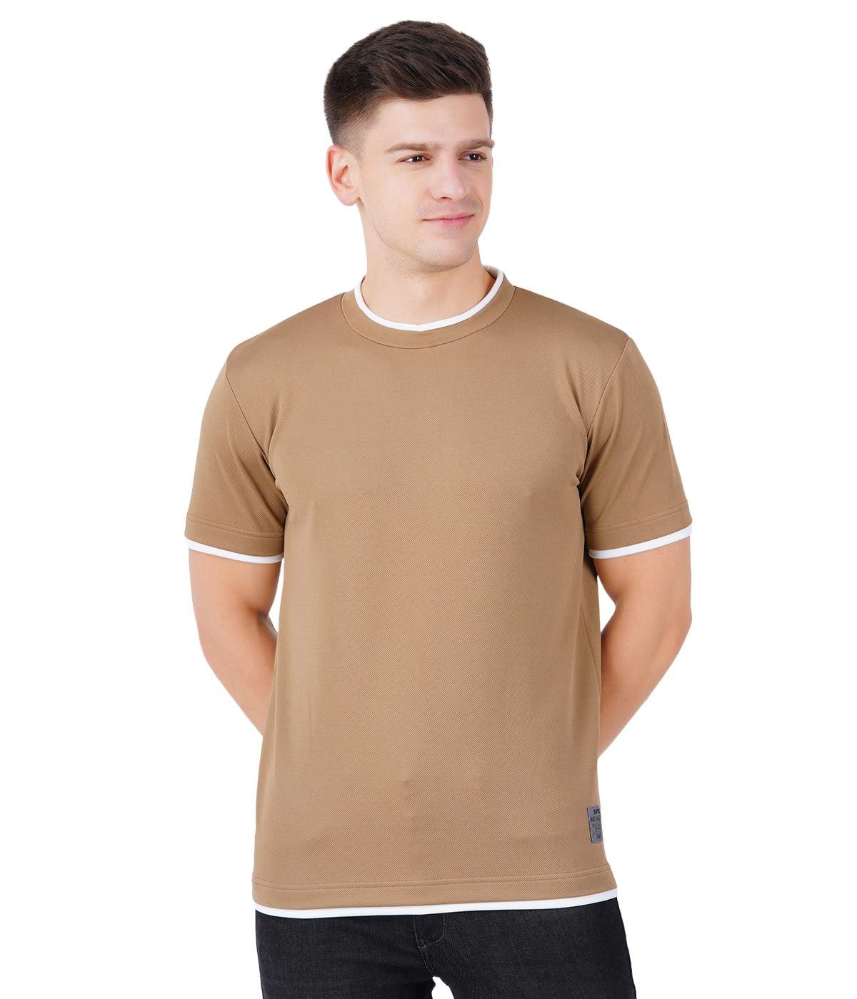 Brown n White Twin Tone T-Shirt - Men's Wear High Flyers