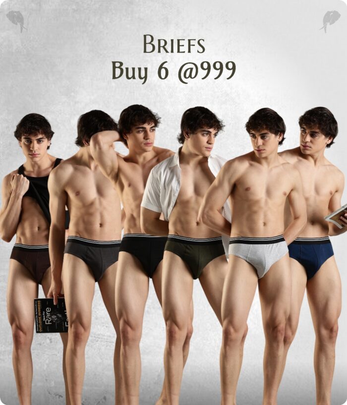 Men Brief - Buy 6 @ 999 Combo - ( 6 unique Shades) - Image 1