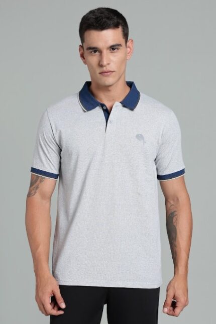 PR3 SS 004 || Grey || 100% Cotton Polo T-Shirt