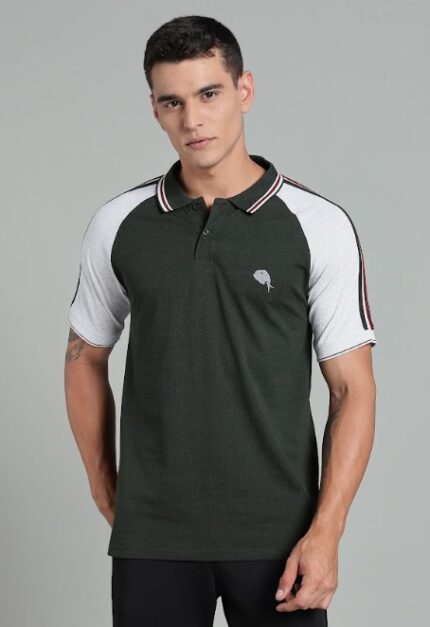 PR3 SS 004 || Green Melange  || 100% Cotton Polo T-Shirt