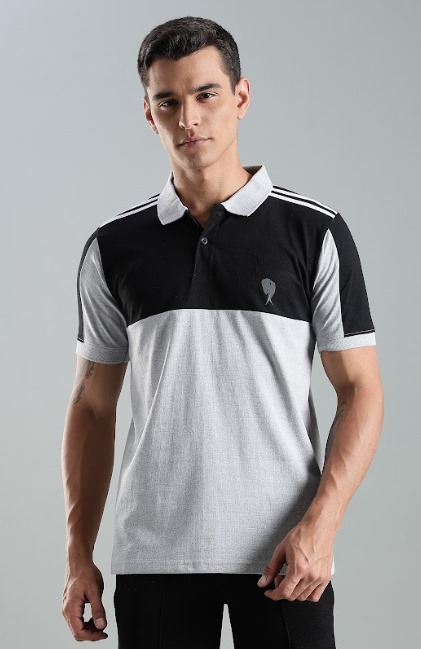PR42 || Black Melange || 100% Cotton Polo T-Shirt