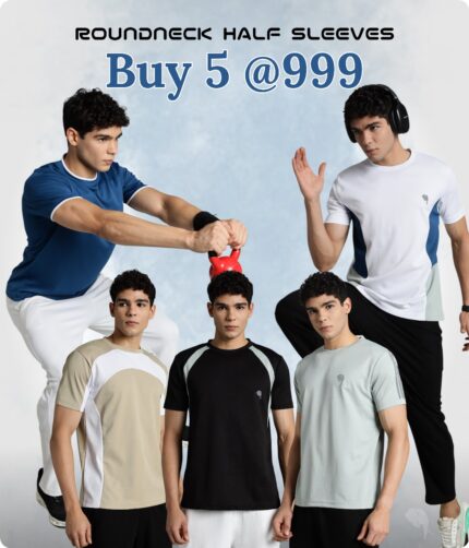 Buy 5 Round Neck Half Sleeves @ 999 - RHS 001