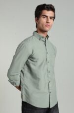 LS 02  || Green || Full Sleeve Shirts || 100% Cotton - Image 2