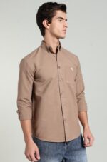 LS 02  || Brown || Full Sleeve Shirts || 100% Cotton - Image 3