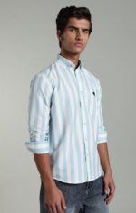 LS 02  || Blue Stripes || Full Sleeve Shirts || 100% Cotton - Image 2