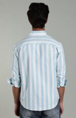 LS 02  || Blue Stripes || Full Sleeve Shirts || 100% Cotton - Image 3
