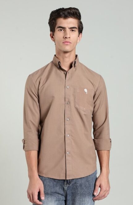 LS 02  || Brown || Full Sleeve Shirts || 100% Cotton