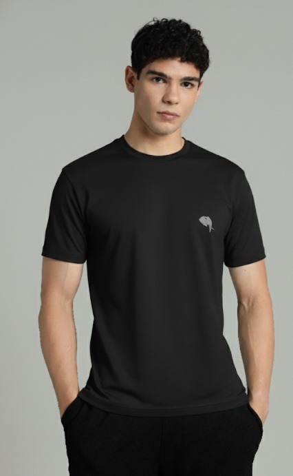 RHS01A || Black || Round Neck Half Sleeve