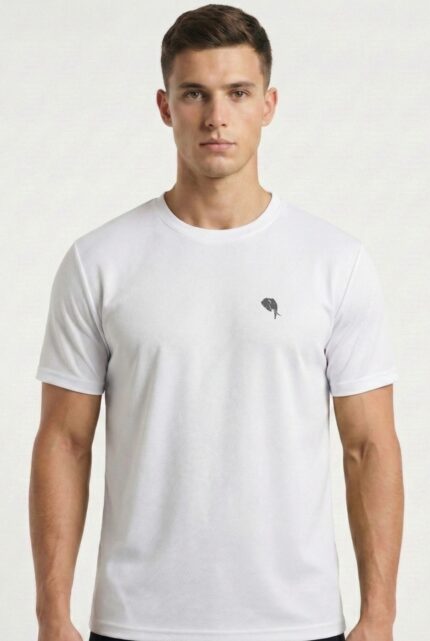 RHS02A || White || Round Neck Half Sleeve