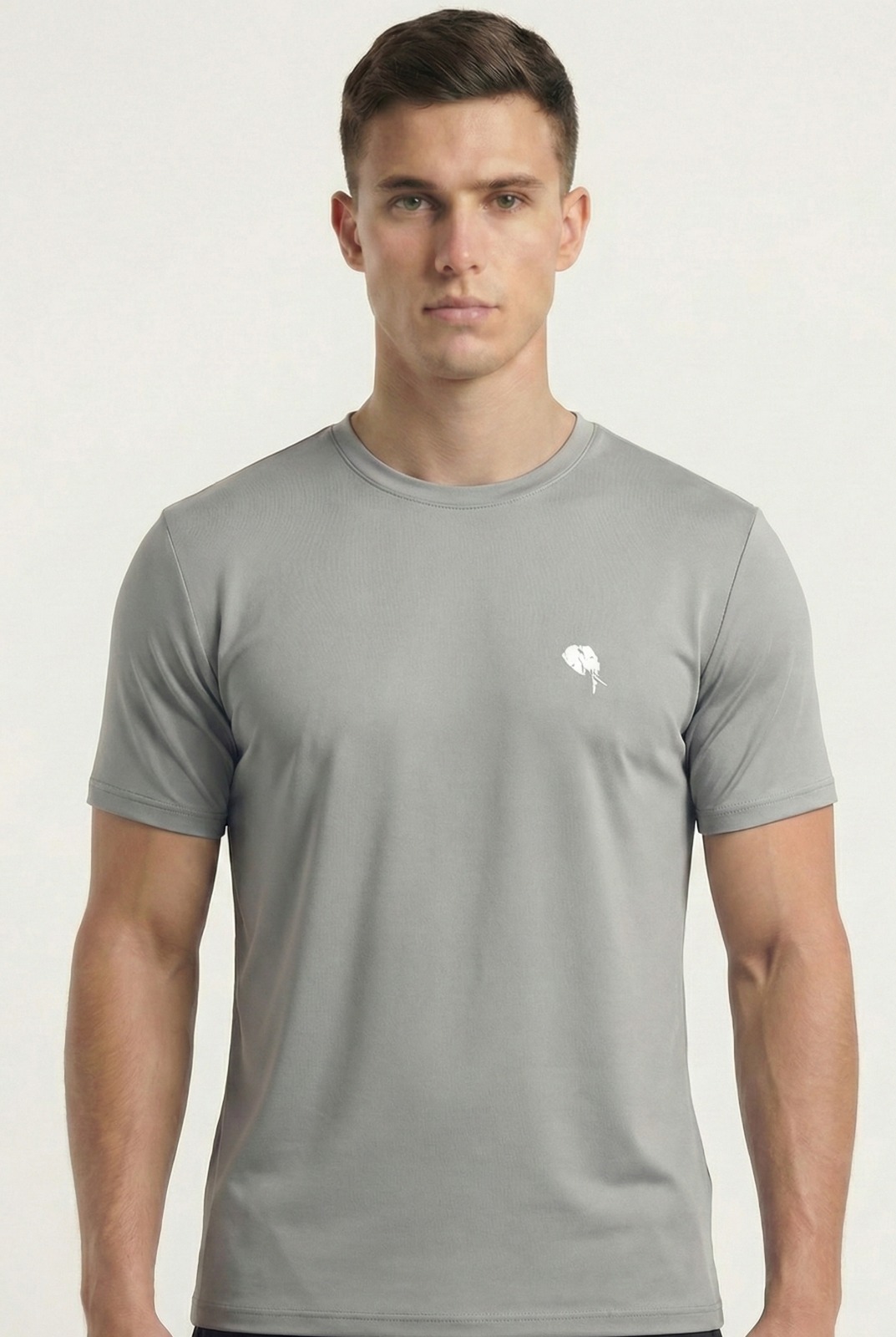 WhatsApp Image 2026-01-24 at 10.54.23 AM RHS02A || Lite Grey || Round Neck Half Sleeve - Image 1