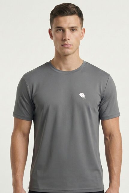 RHS02A || Dark Grey || Round Neck Half Sleeve