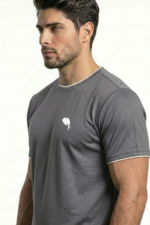 RHS02B || Light Grey || Round Neck Half Sleeve - Image 3