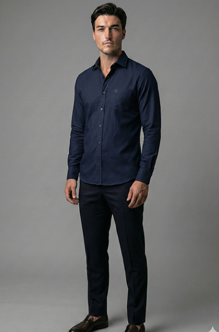 LS04  || Navy || Full Sleeve Shirts