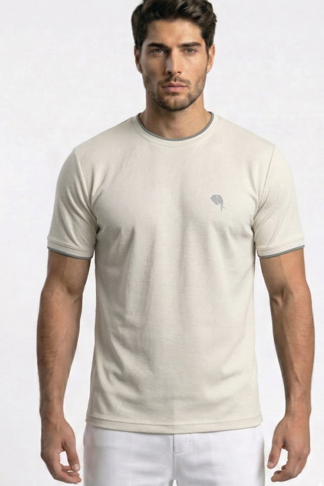 Gemini_Generated_Image_j5cdw2j5cdw2j5cd RHS02B || Off White || Round Neck Half Sleeve - Image 1