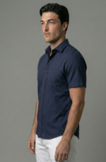 LS04  || Navy || Half Sleeve Shirts