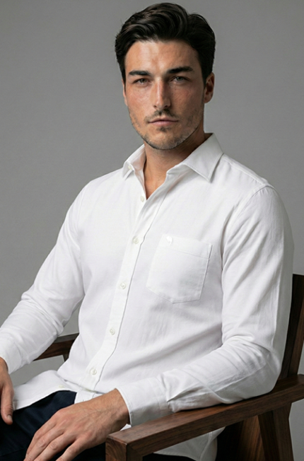 LS04  || White || Full Sleeve Shirts