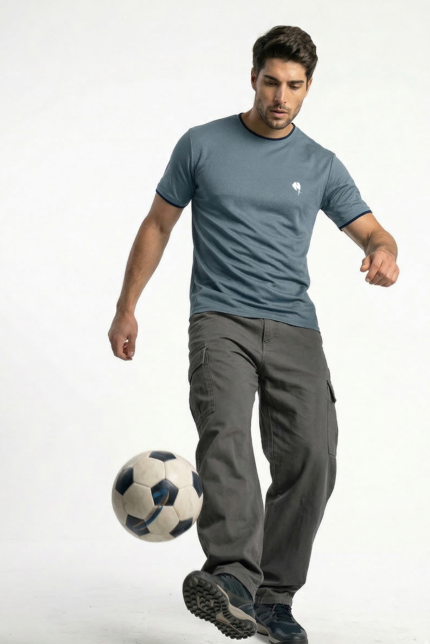 RHS02B || Blue || Round Neck Half Sleeve