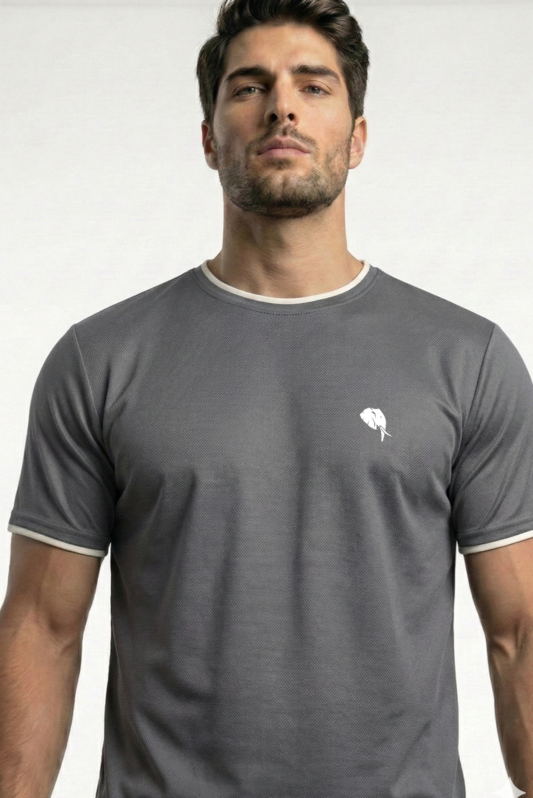 Gemini_Generated_Image_wfjniqwfjniqwfjn RHS02B || Light Grey || Round Neck Half Sleeve - Image 1