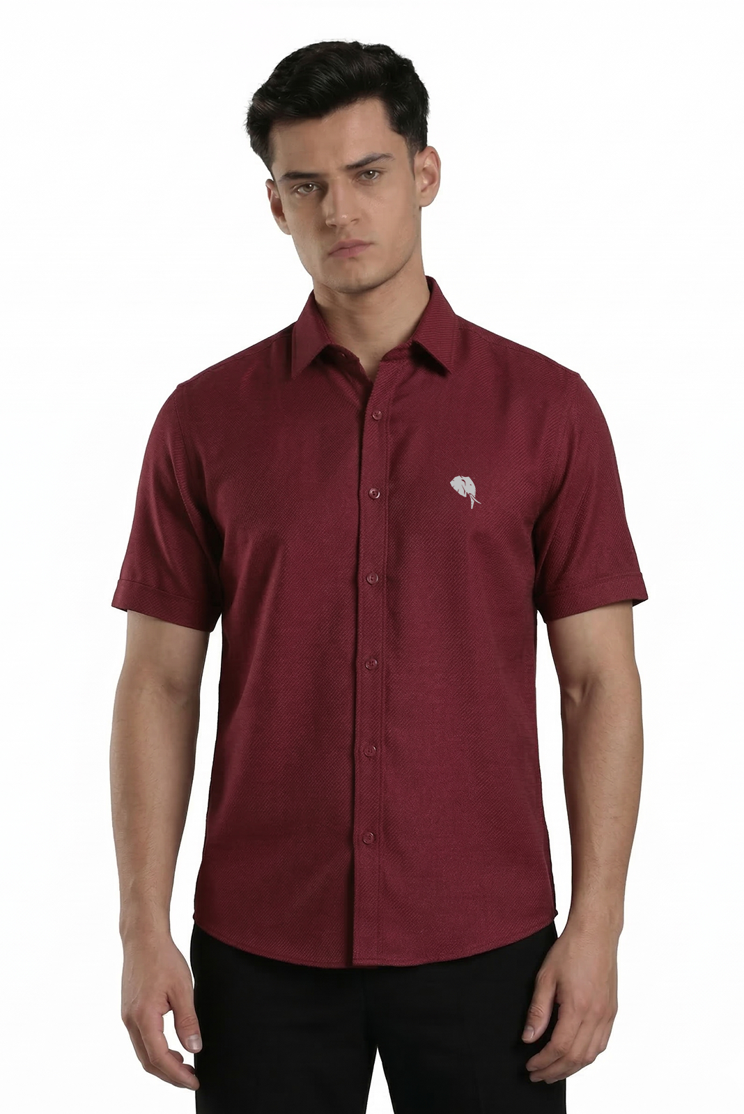 TT 003 TS 01 || Maroon || Half Sleeve Shirts - Image 1